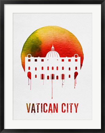 Framed Vatican City Landmark Red Print