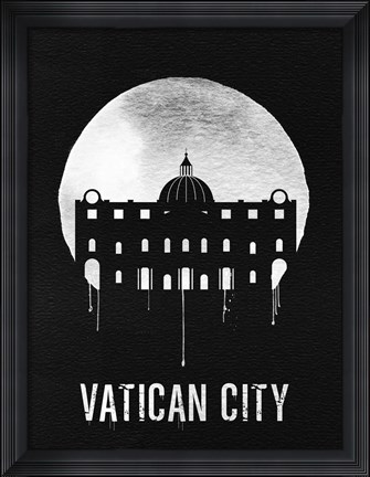 Framed Vatican City Landmark Black Print