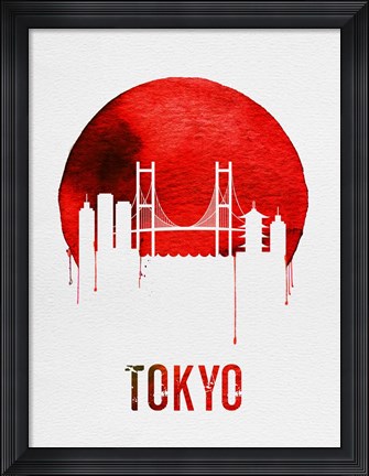 Framed Tokyo Skyline Red Print