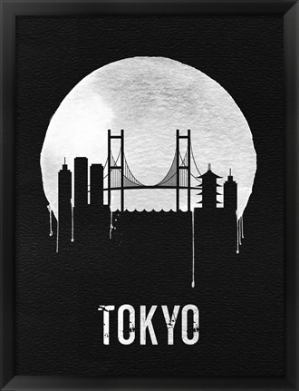 Framed Tokyo Skyline Black Print