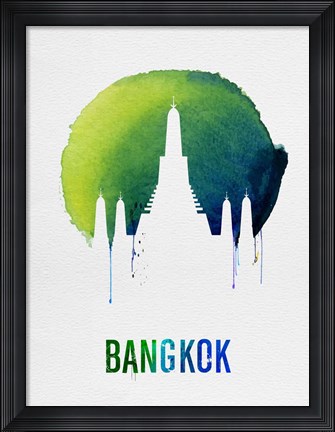 Framed Bangkok Landmark Blue Print