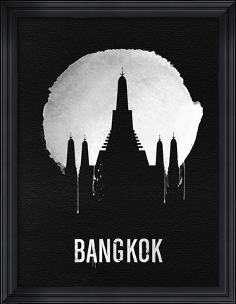Framed Bangkok Landmark Black Print