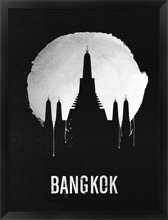 Framed Bangkok Landmark Black Print