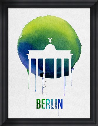 Framed Berlin Landmark Blue Print