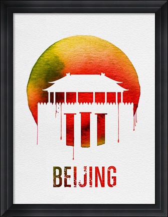 Framed Beijing Landmark Red Print