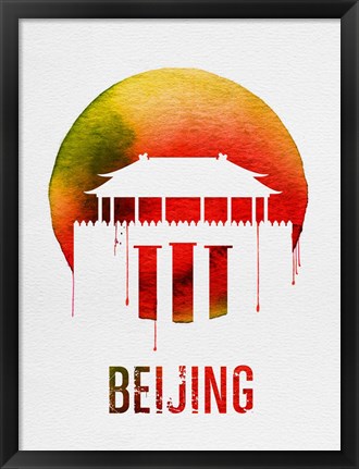 Framed Beijing Landmark Red Print