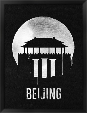 Framed Beijing Landmark Black Print