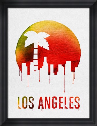 Framed Los Angeles Landmark Red Print
