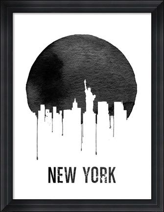 Framed New York Skyline White Print