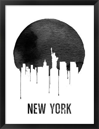 Framed New York Skyline White Print