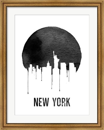 Framed New York Skyline White Print