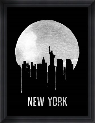 Framed New York Skyline Black Print