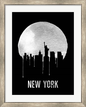 Framed New York Skyline Black Print