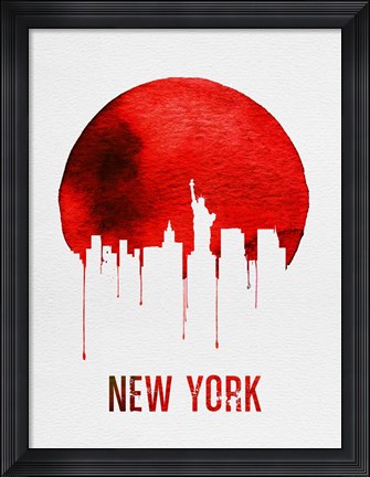 Framed New York Skyline Red Print