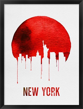 Framed New York Skyline Red Print