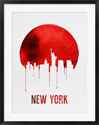 Framed New York Skyline Red Print