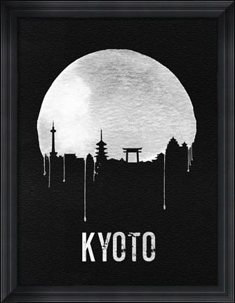 Framed Kyoto Skyline Black Print