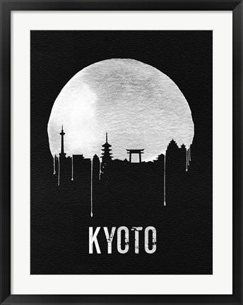 Framed Kyoto Skyline Black Print