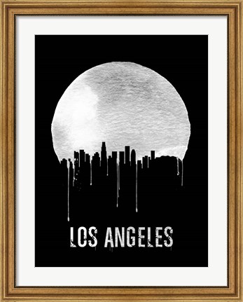 Framed Los Angeles Skyline Black Print
