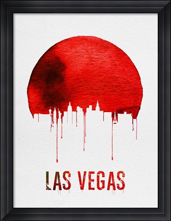 Framed Las Vegas Skyline Red Print