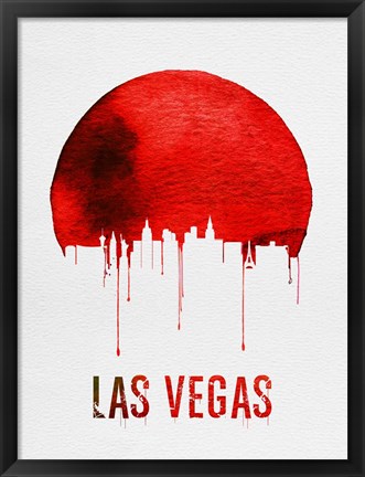 Framed Las Vegas Skyline Red Print