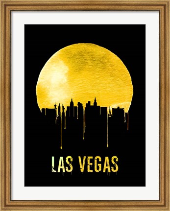 Framed Las Vegas Skyline Yellow Print