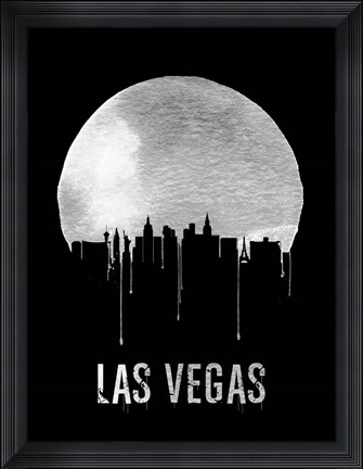 Framed Las Vegas Skyline Black Print