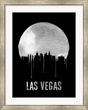 Framed Las Vegas Skyline Black Print