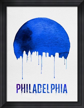 Framed Philadelphia Skyline Blue Print