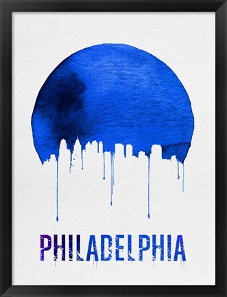 Framed Philadelphia Skyline Blue Print