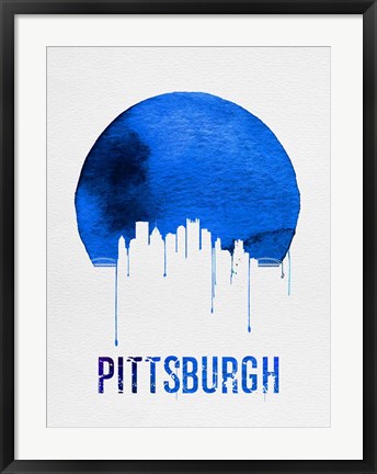 Framed Pittsburgh Skyline Blue Print