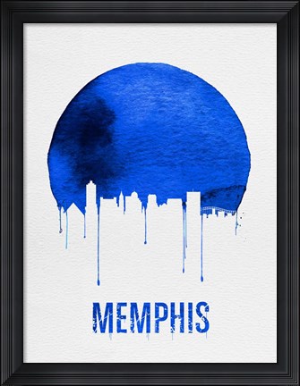 Framed Memphis Skyline Blue Print