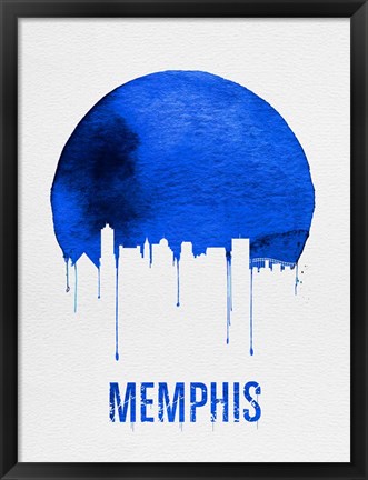 Framed Memphis Skyline Blue Print