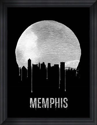 Framed Memphis Skyline Black Print