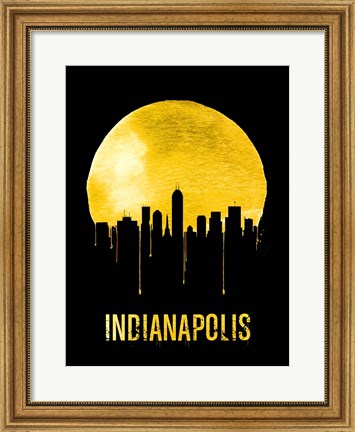 Framed Indianapolis Skyline Yellow Print