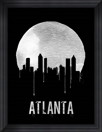 Framed Atlanta Skyline Black Print