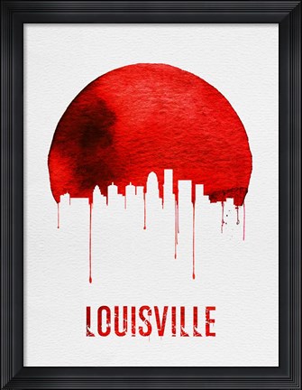 Framed Louisville Skyline Red Print