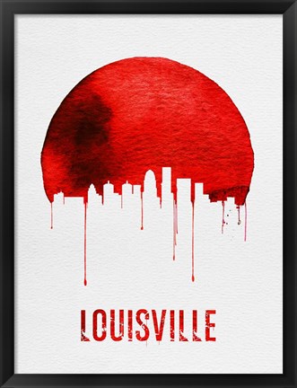 Framed Louisville Skyline Red Print
