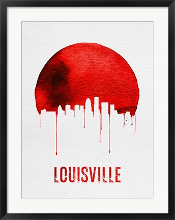 Framed Louisville Skyline Red Print