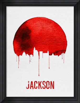 Framed Jackson Skyline Red Print