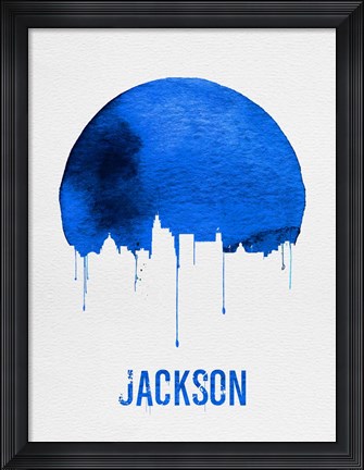 Framed Jackson Skyline Blue Print