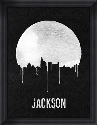 Framed Jackson Skyline Black Print
