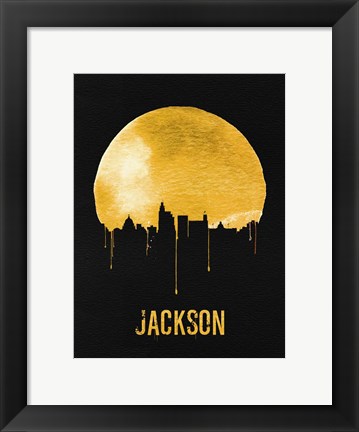 Framed Jackson Skyline Yellow Print