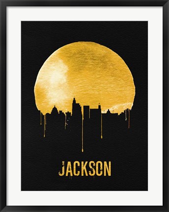 Framed Jackson Skyline Yellow Print