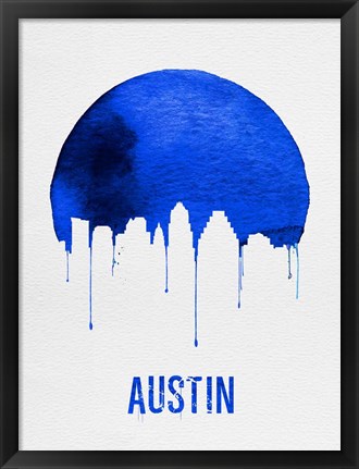 Framed Austin Skyline Blue Print