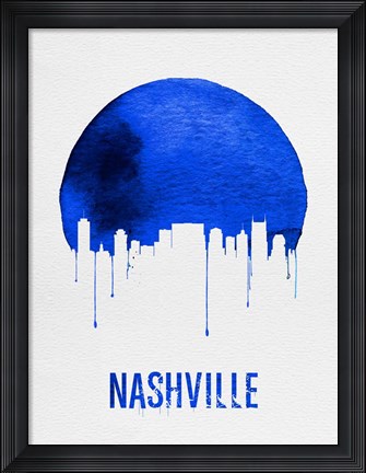 Framed Nashville Skyline Blue Print