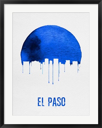 Framed El Paso Skyline Blue Print