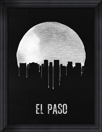 Framed El Paso Skyline Black Print