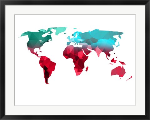 Framed Polygon World Map 1 Print