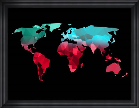Framed Polygon World Map 2 Print